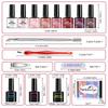 LIMEGIRL 8 Colors UV Gel Nail Polish Set, Long-Lasting Shine, Quick Dry, Soak Off LED Gel Nail Kit