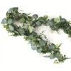 Realistic Fake Eucalyptus Vine Wall Hanging Greenery Garland Eucalyptus Leaves Vine Archway White Flowers Simulation Plant