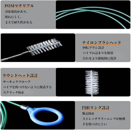 LYHMHAMY 3m Thin Pipe Brush, Pipe Cleaner for Cars, Drain Cleaning Brush, Refrigerator Drain Cleaning Brush, Multifunctional, Reusable, Bendable, No D