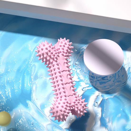 Hundeleckerli-Spender-Spielzeug Stacheliger Knochen Hundekauspielzeug Hundezahnreinigungspielzeug für Welpen Zahnungsangst Linderung