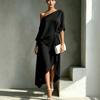 Nuova stazione indipendente temperamento elegante minimalista cotone e lino abito senza maniche da donna abbigliamento da donna