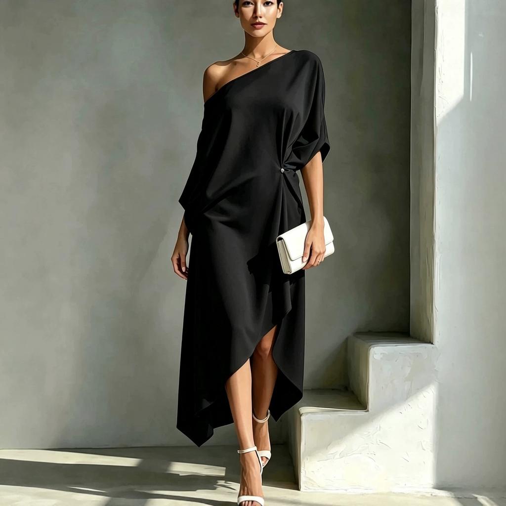Nuova stazione indipendente temperamento elegante minimalista cotone e lino abito senza maniche da donna abbigliamento da donna