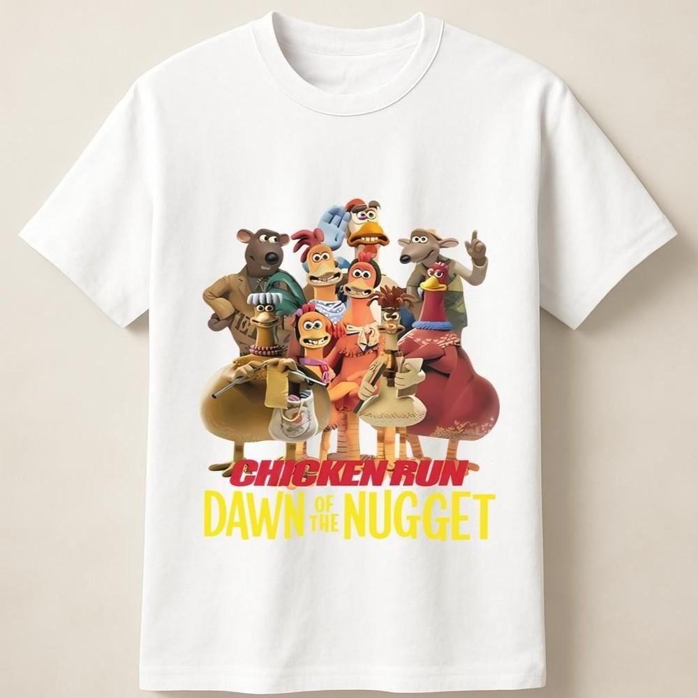 Chicken Run Dawn Of The Nugget Movie Poster Style Cartoon Graphic Unisex T Shirt Unisex T-Shirt S