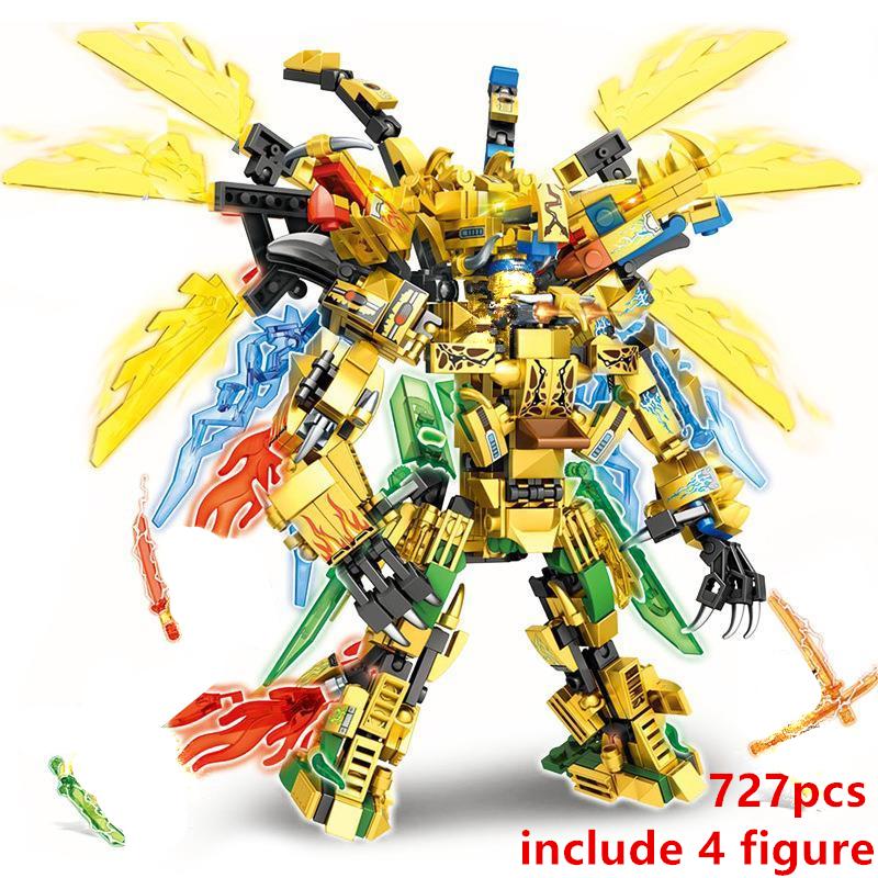 3in1 Warrior Mechanical Golden X Titans Mechas Chariot Dragons Season 15 Building Blocks Classic Model Sets Bricks Kids Kits