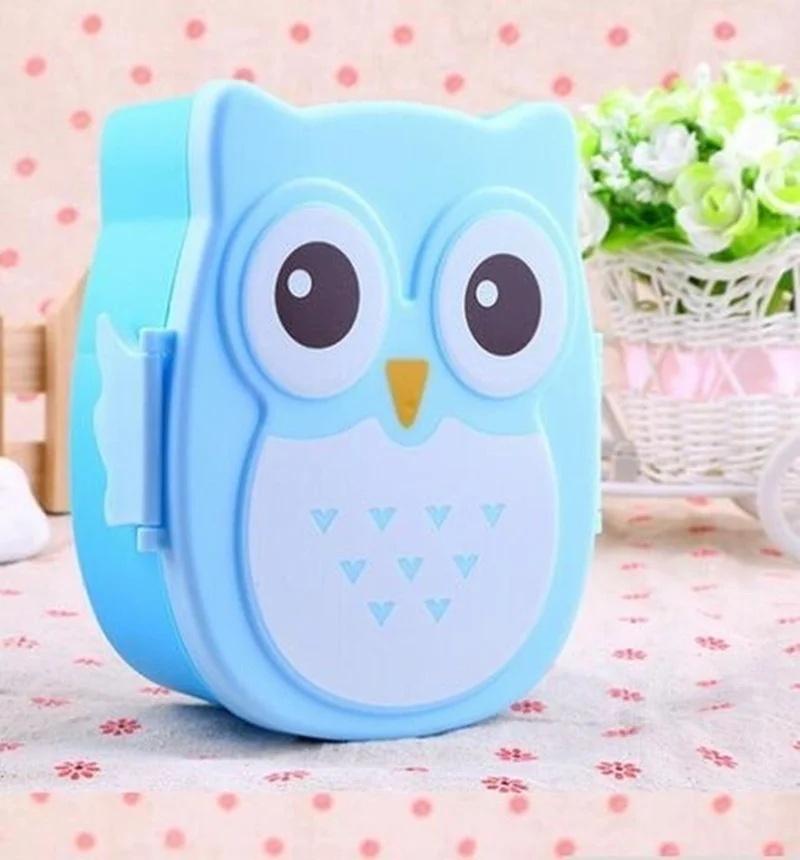 Cartoon Owl Shaped Lunch Box Bento Box Portable Food Container With Spoon For Kids Child Student Food Storage Box Outdoor Picnic