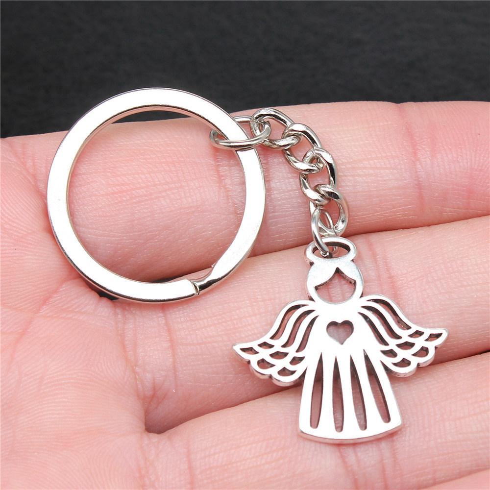 Angel Wings Feathers Heavenly Keychain for Girls Hot Sale Streetwear Bridesmaid Gift Retro Phone Charm