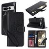 For Google Pixel 7 Pro 5G Case Textured Leather Wallet Phone Cover with Strap