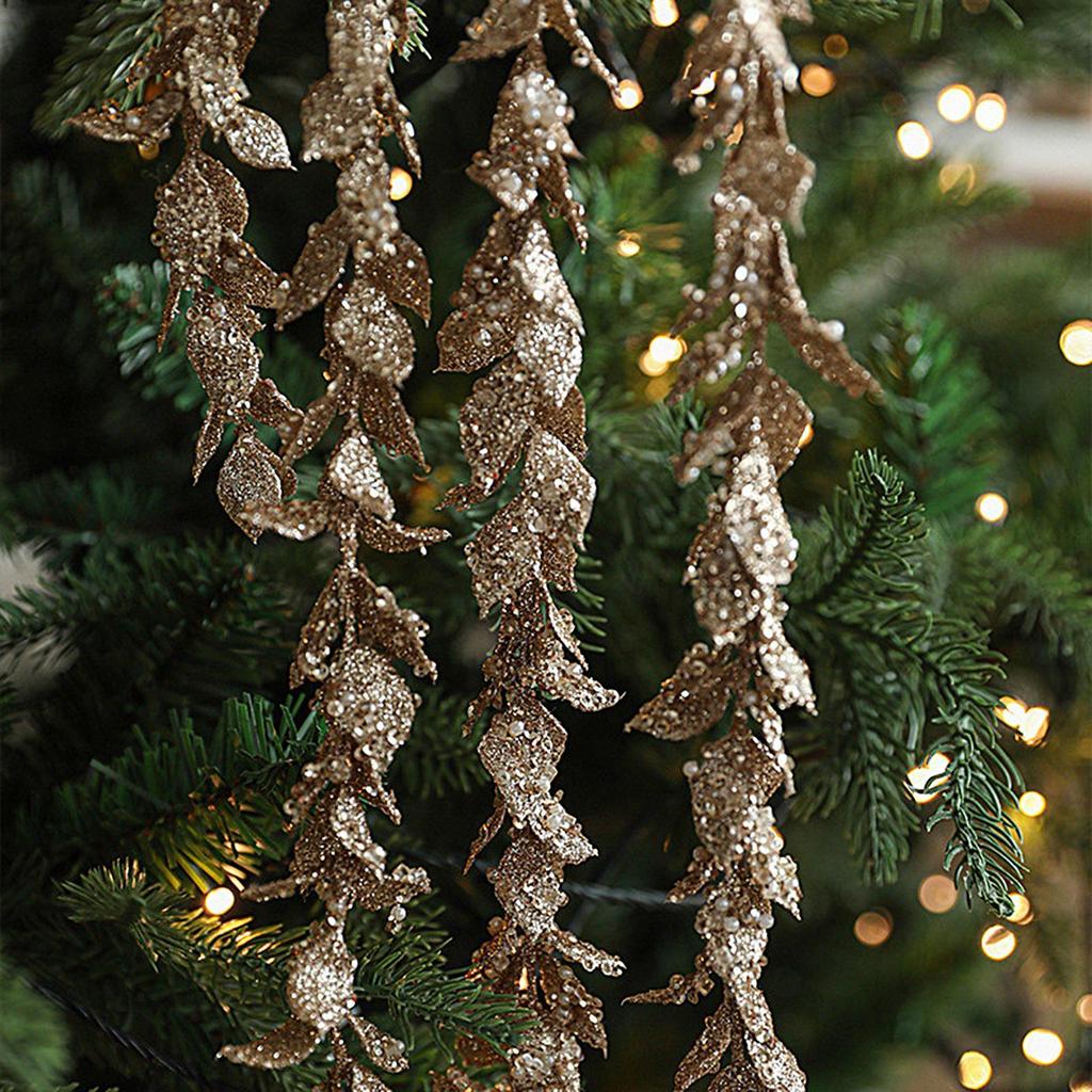 Christmas Picks For Tree Stem Glitter Garland Christmas Greenery For Crafts For Indoor Holiday Winter Fall Mantle Outdoor