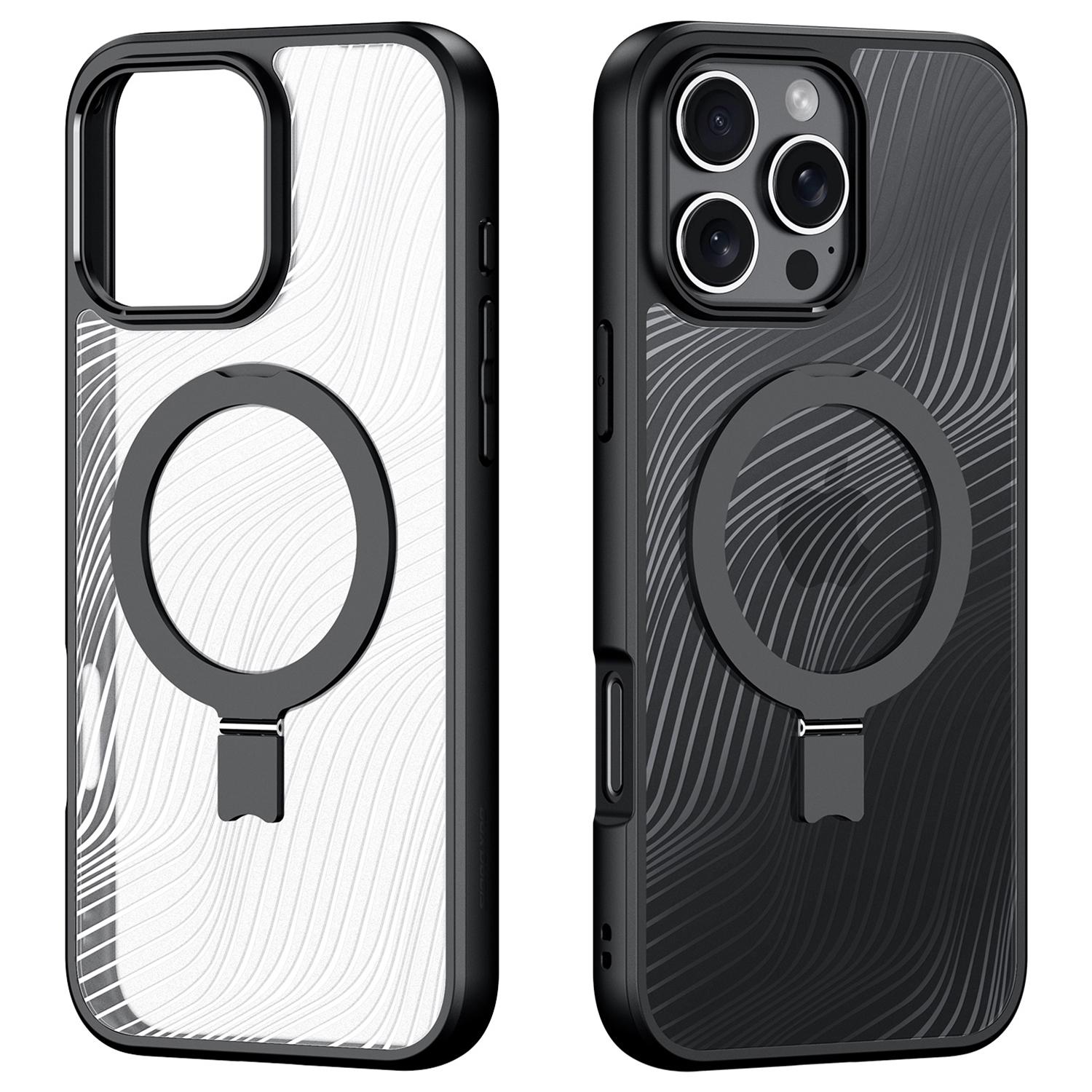 

DUX DUCIS Aimo Series for iPhone 16 Pro Magnetic Phone Case TPU+PC Kickstand Cover (REACH Certification) Black