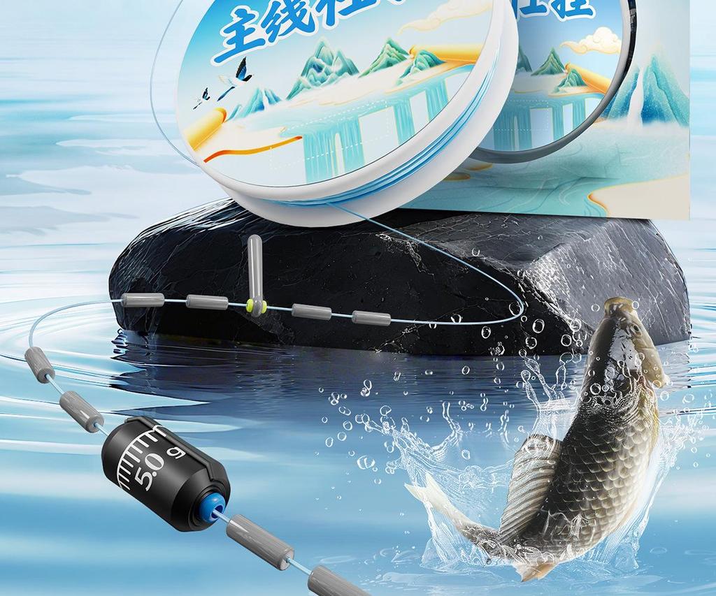 Xiao Feng Fishing Line Set: High-Strength Nylon, 4 Spools, Prepped Main Line, Low Stretch – Ideal for Wild Fishing.