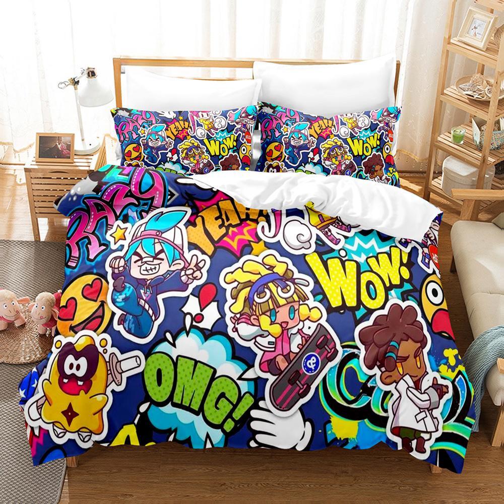 Game Ninjala Bedding Set Single Twin Full Queen King Size Bed Set Adult Kid Bedroom Duvet Cover Sets 3D Print Kawaii Kids Camas