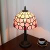 European Pink Flower Retro Restaurant Bar Cafe Stained Glass Bedside Bedroom Creative Small Table Lamp Home Decor Lighting