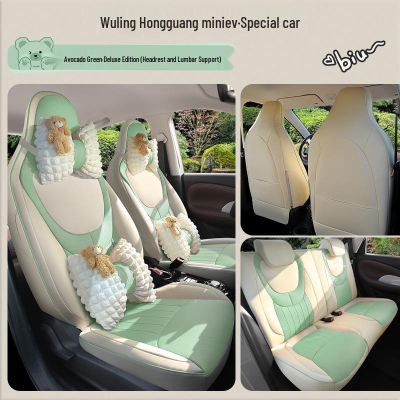 Wuling Hongguang Mini 3rd Gen Leather Cartoon Seat Cushion