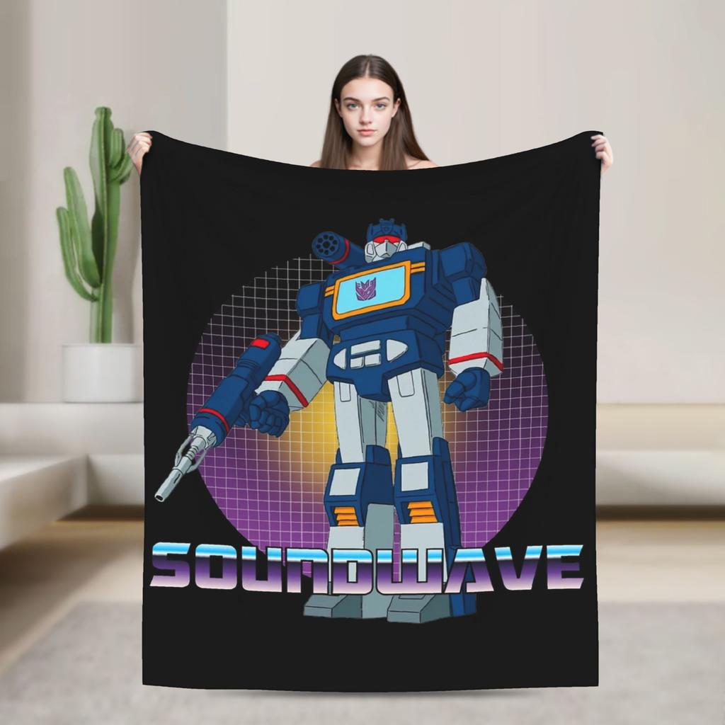 Transformers Decepticons Soundwave Blankets Robot Flannel Funny Warm Throw Blanket for Bedspread Spring/Autumn Couch