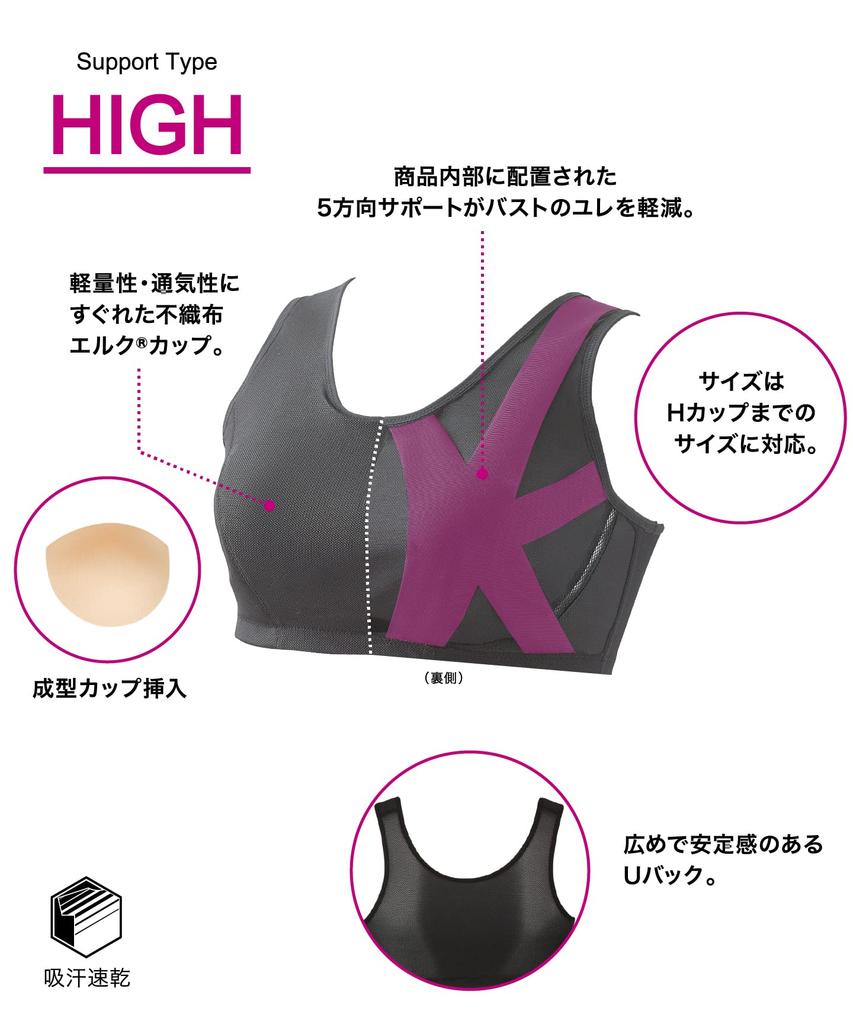 Wacoal Sports High Support Provides Firm Bust and Comfortable Fit for Ball and Available In Plus Sizes HTY138 CW-X Bra, Type, Protection,