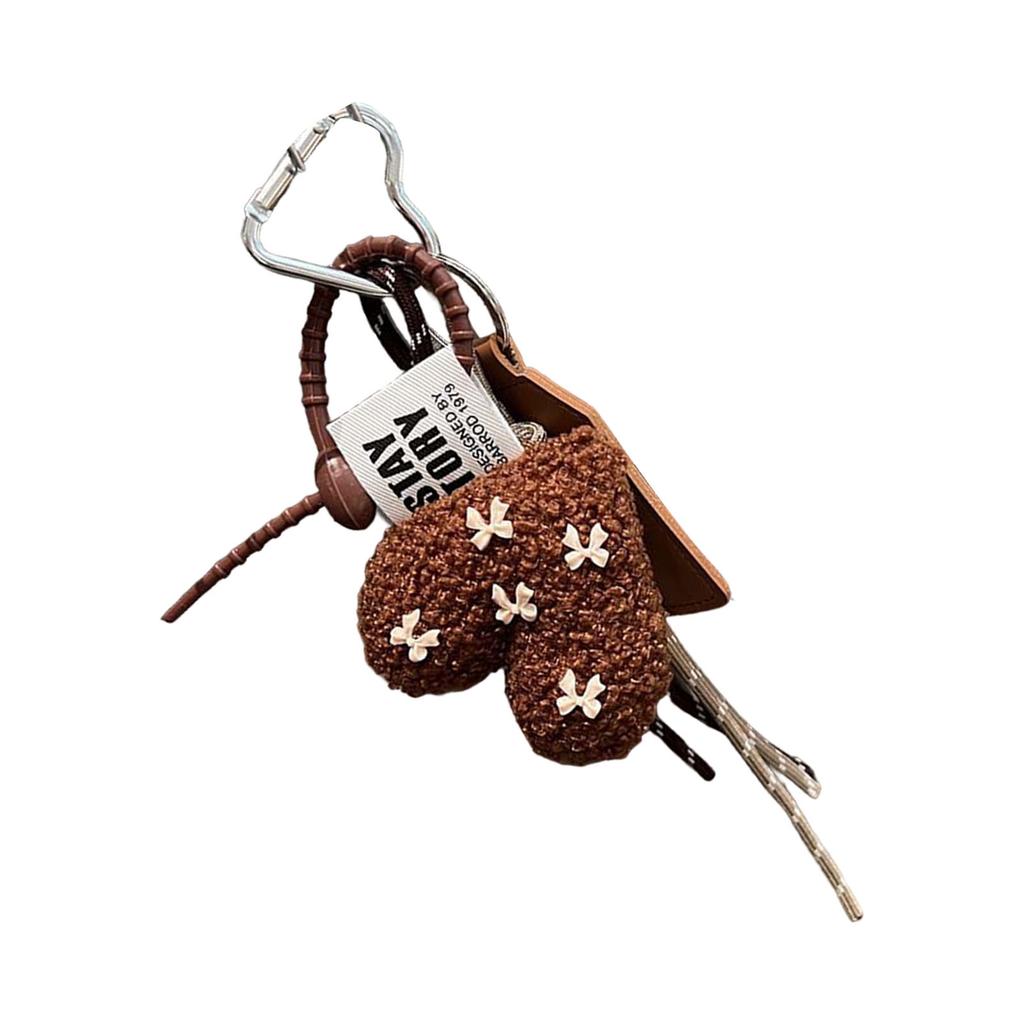 Cartoon Plush Bowknot Love Keychains for Women Ladies Bag Pendant And Car Accessories Special Gifts Parties Supplies