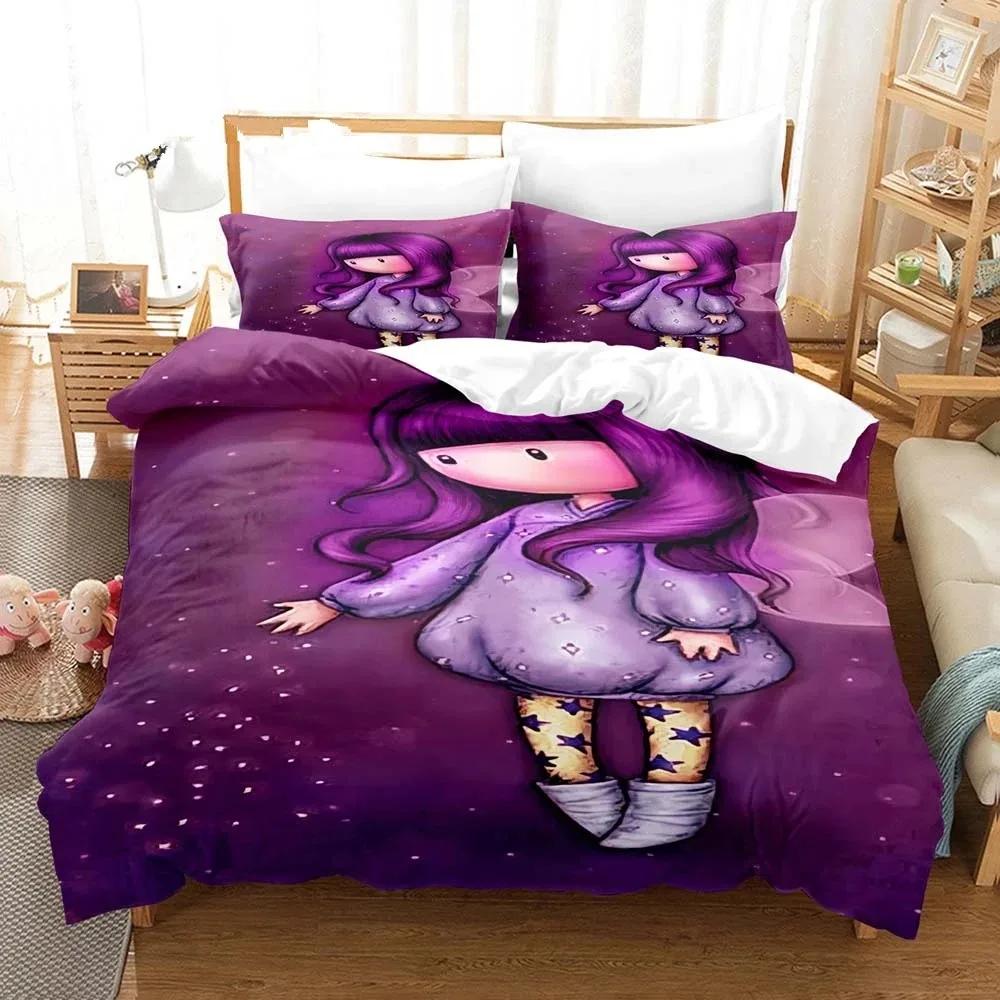 Santoro Gorjus Soft Duvet Cover Set Ful Quen King-Sized Dimensionsd Dimensions Anime Beautiful Girl Beding Set 3D Print Santoro Gorjus Young Girls