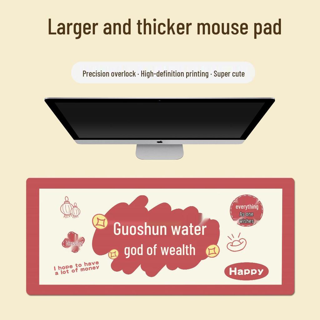 Extra Large Doodle Text Mouse Pad with Lock Edge - Thick, Durable Keyboard Desk Mat