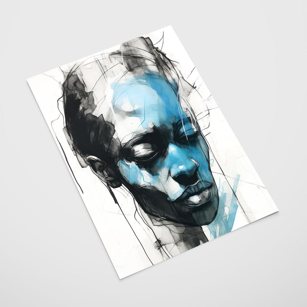 Plakat twarz portret abstrakcja