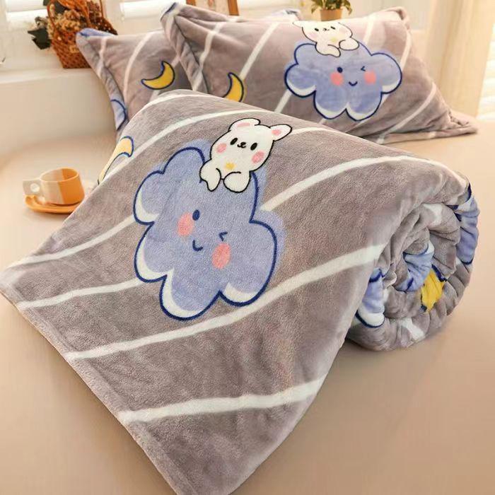 Dual-Use Flannel Throw & Bed Sheet: Thick, Warm, Winter & All-Season Blanket for Dorm or Home, Single/Double