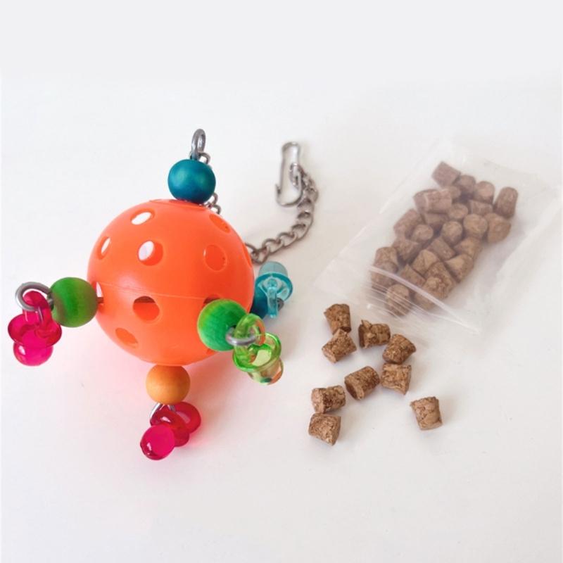 Pet Bird Tooth Chew Toy Natural Corks Puzzle for Cockatiel Conure Cockatoos Teeth Grinding Perfect for Cage Bird