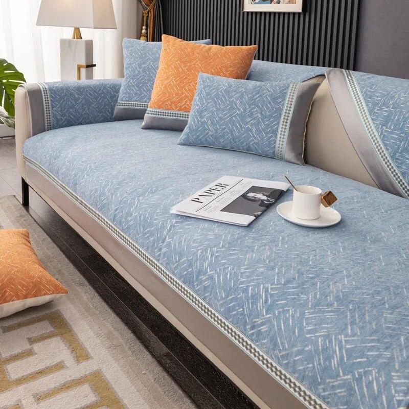 Luxury Sofa Cover Thickened Non-Slip Sofa Cushion Universal Plaid Soft Sofa Backrest Cover Armrest Furniture Dust Cover Cloth