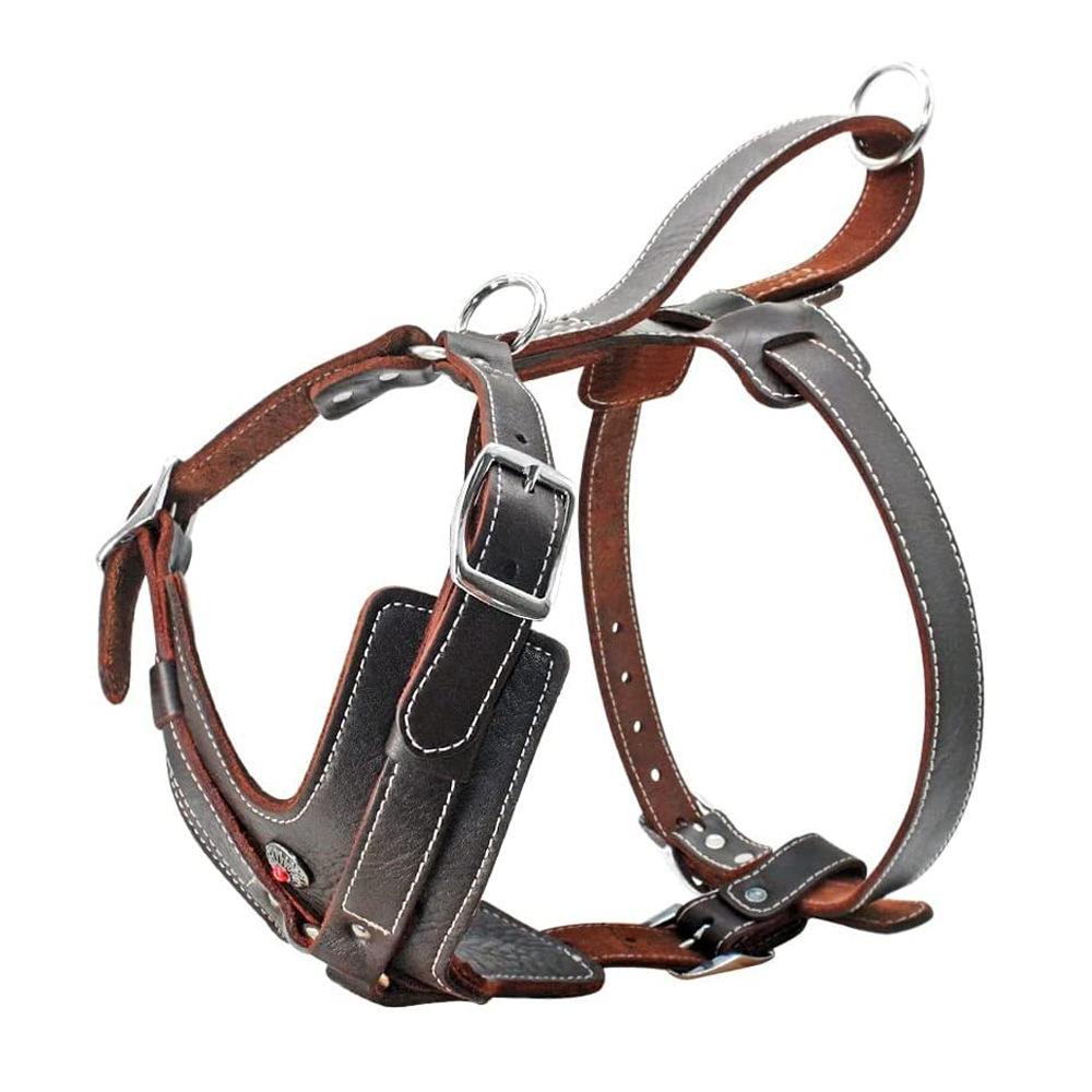 Cowhide Chest Sling for Medium and Large DogsHead Cowhide Dog Chest Sling for Training DogsVest Chest Sling