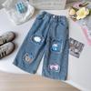 Korean Style Girls' Fashion Print Jeans - Spring/Autumn Edition, Casual & Versatile