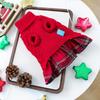 Pet Dog Sweater Dress Small Breeds Christmas Theme Gold Reindeer Knit Outfit Winter Warmth