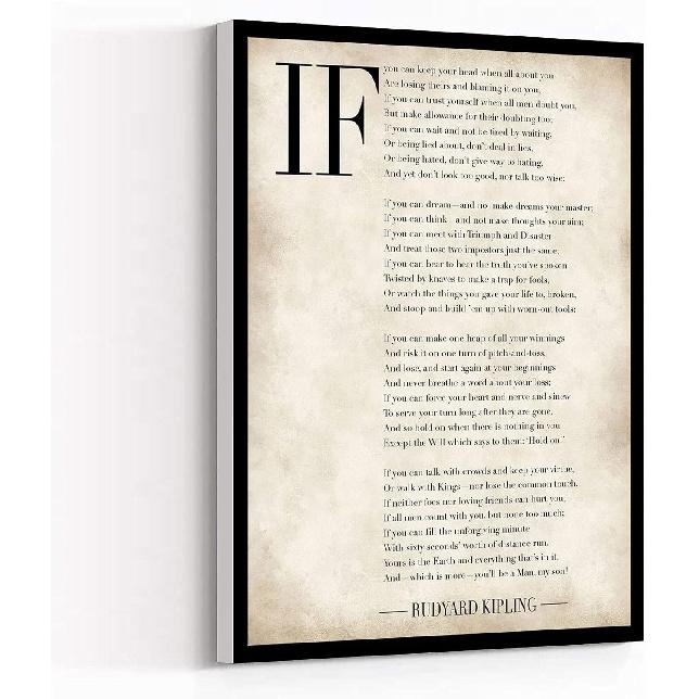 

Холст Настенное искусство Современное искусство Живопись в раме 8 x12 Если Редьярд Киплинг Мотивационный плакат Произведение искусства Настенное искусство для гостиной Спальни Ванной комнаты