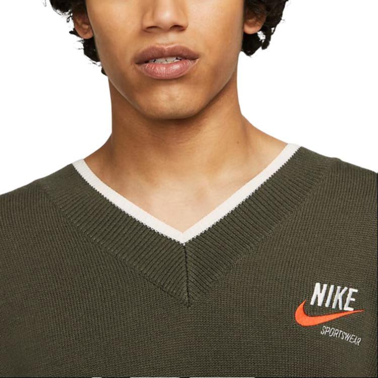 Nike Sweaters Men's Workwear Khaki V Neck Moderate DX0009-325