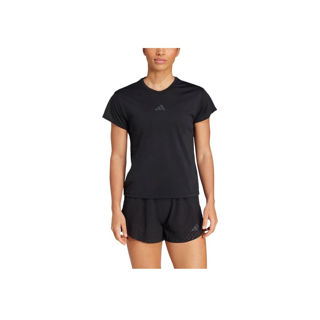 adidas Hiit Airchill Atmungsaktiv Slim Fit Rundhals Kurzarm T-Shirt Damen T-Shirts Schwarz JX7429