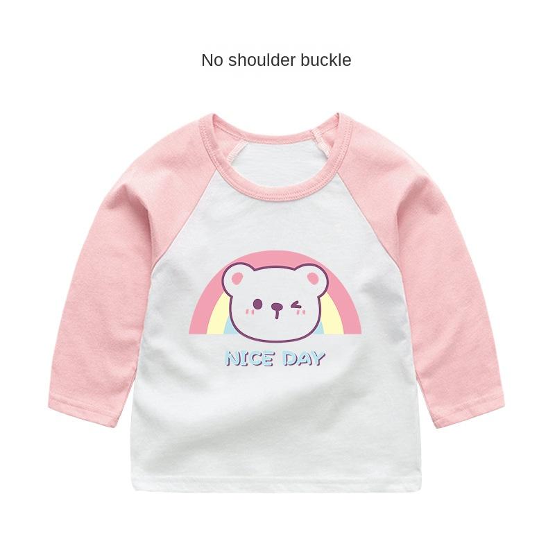 Baby Girl Autumn Long-sleeved T-shirt Baby Cotton Bottoming Shirt Girls Spring and Autumn Tops Small Children Fashionable Autumn Clothes
