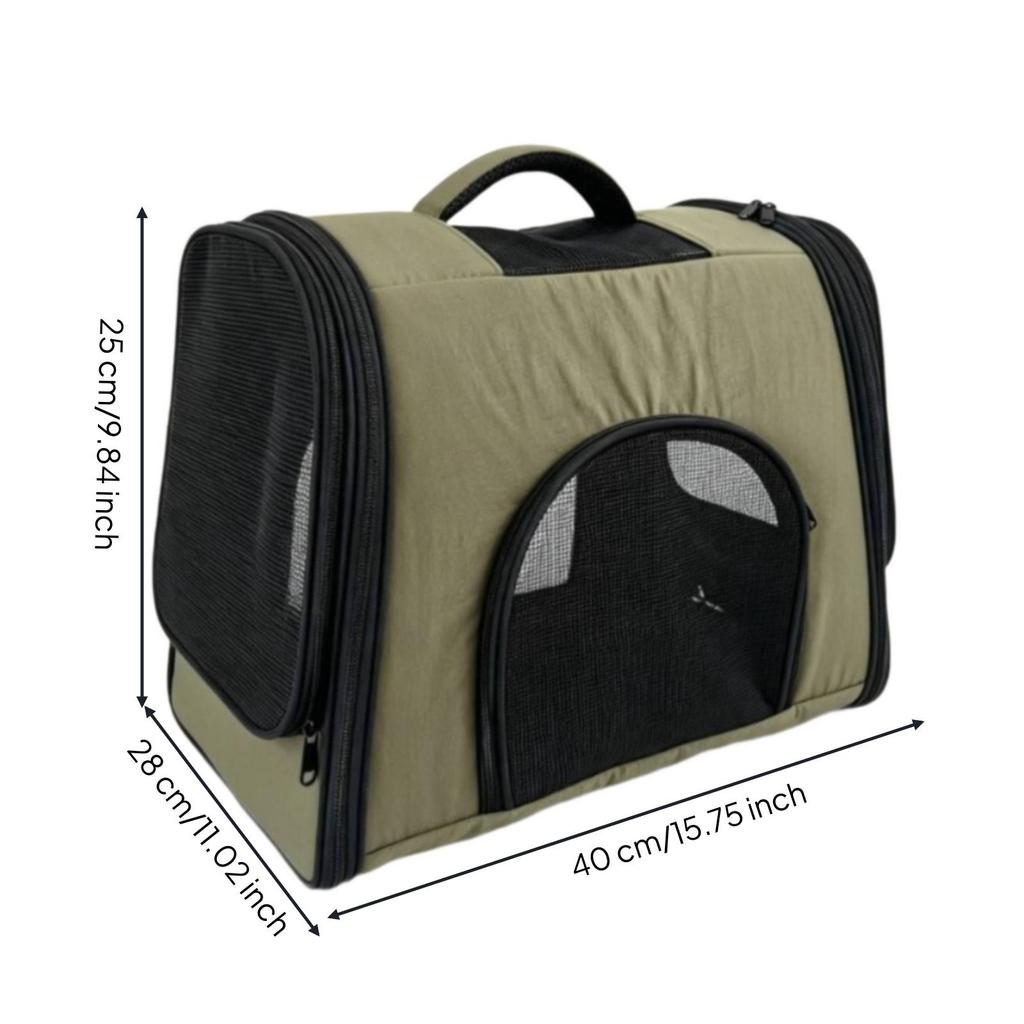 Cat Carrier Foldable Rectangular Pet Travel Bag Breathable for Everyday Outings