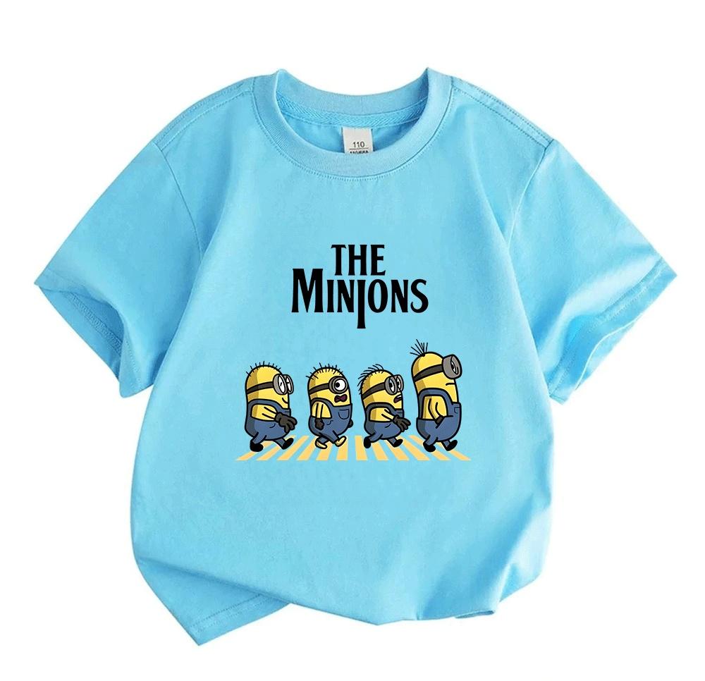 Kids Boys Girls 100% Cotton Crew Neck Short Sleeve T-Shirt, Cute Casual Funny Cartoon Walking Print Soft Breathable Lightweight Summer Daily Wear Top