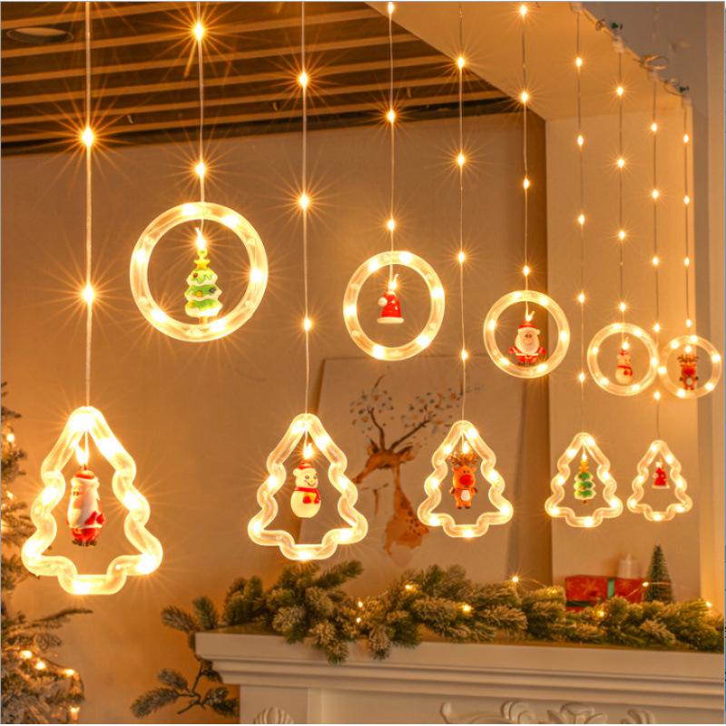 LED Christmas Star Curtain Lights - Festive Atmosphere with Wishing Ball & Flashing Colors