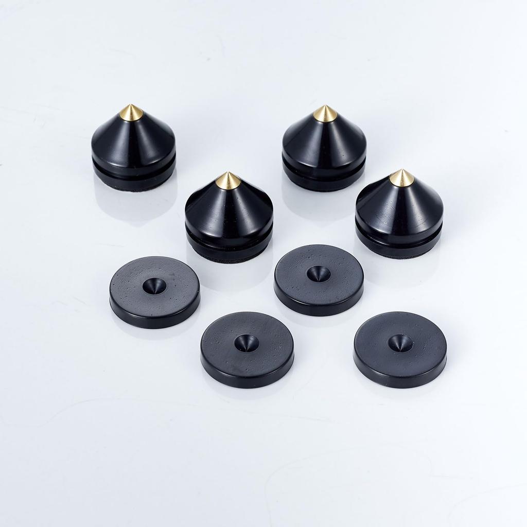 Pailvens Speaker Speaker Spike with 16 for Improved Audio Sound Quality and Vibration Black Insulators, 8-Piece Lightweight, Stands, Stands,