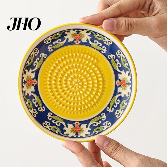 Tritaghiaccio per Aglio Piatto Grattugia in Ceramica Ciotola, Spremiaglio Manuale Zester Grattugia Frutta Zenzero Piatto Mescolatore Piatto, Vassoio Tutto-in-Uno per Preparazione e Servizio, Cucina Moderna Minimalista