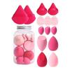 14Pcs/Set Makeup Sponge Kit Latex-Free Foundation Blending Liquid Powder Cream Application Cotton Powder Puff Mini Beauty Sponge Makeup Tools