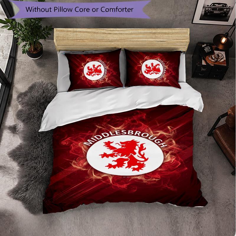 Biancheria da letto a tema Middlesbrough Set 3 pezzi Copripiumino Biancheria da letto decorativa per camera da letto di adolescenti Decorazione per la casa
