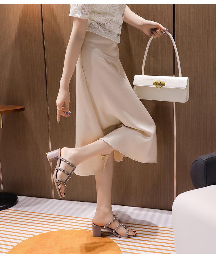 Women's Chunky Heel Peep Toe Mid-Heel Shoes – 2024 Spring/Summer