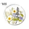 Decorative Acrylic Coasters Floral Print Coaster, Non-Slip Surface Heat Resistant Protection Cup Pad, Modern Kitchen Table Decor Transparent Round Mat