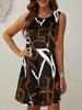European and American New Summer Round Neck Sleeveless Dress Sexy Fashion Printed Women's Dress