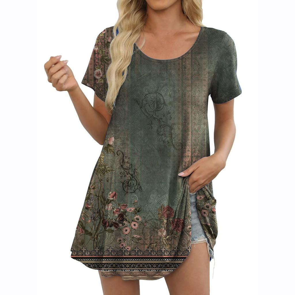 Lässiges Sommerkleid für Damen, knielang, modisch, bequem