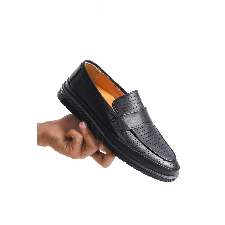 

Мужская повседневная стильная летняя обувь из натуральной кожи 40 чёрный