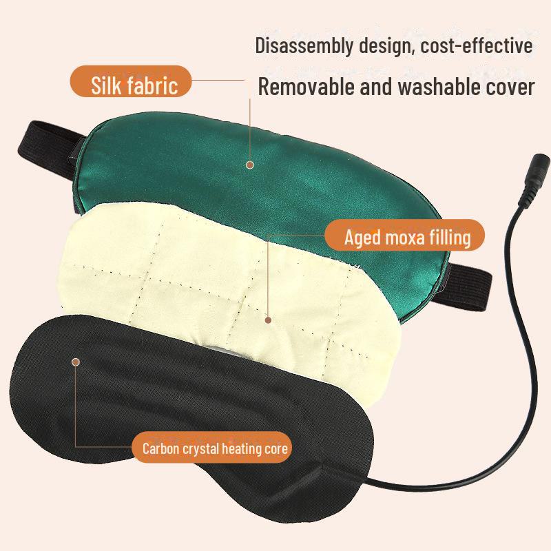 Masque pour les yeux USB Silk Graphene Wormwood – chauffant, ombrageant et aide au sommeil