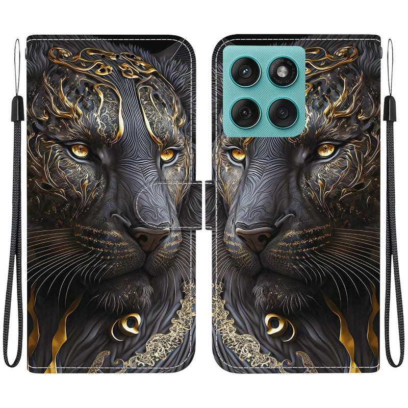 Animal Case Lion Panda Leather Phone Cover For Motorola Edge 60 Fusion 5G Wallet Flip Coque Card Magnetic Protect Cases