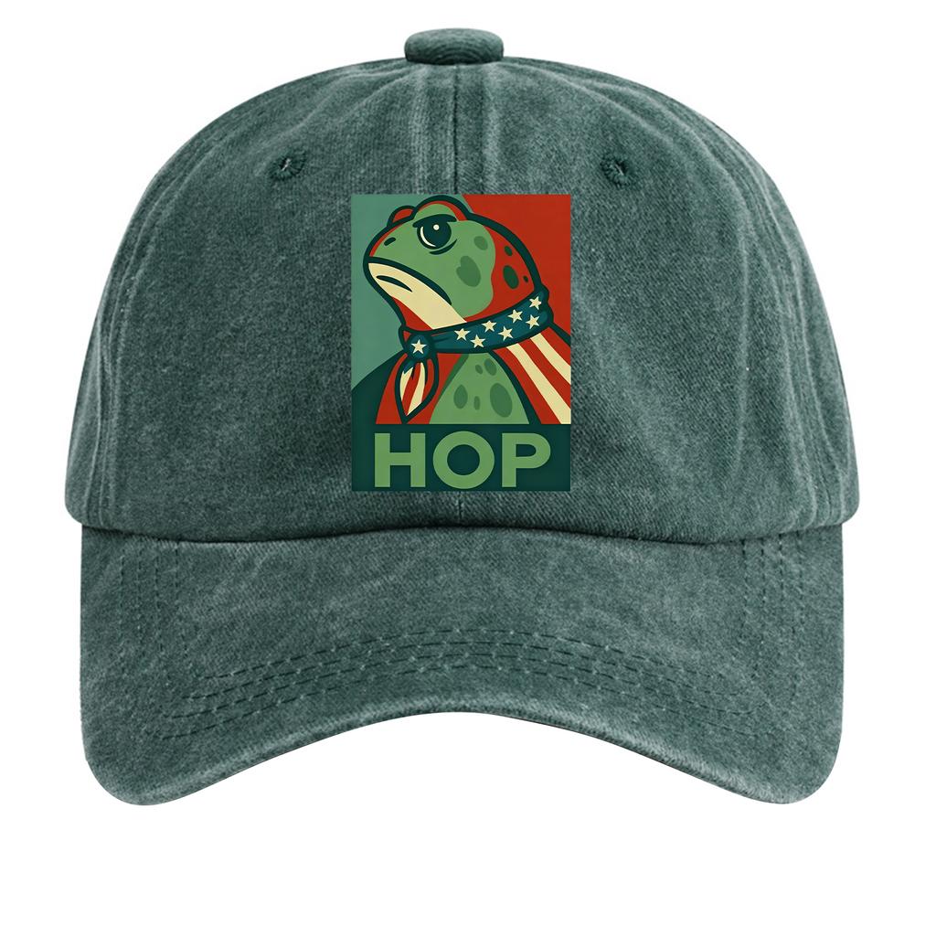 Men's Washed Cotton Baseball Cap With Printed Distressed Soft Top Denim Hat, Vintage Hat