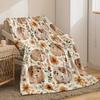 1pc Cozy Flannel Blanket with Adorable Guinea Pig & Floral Design - Soft Warm Throw for Sofa, Bed, Office - All-Season Gift