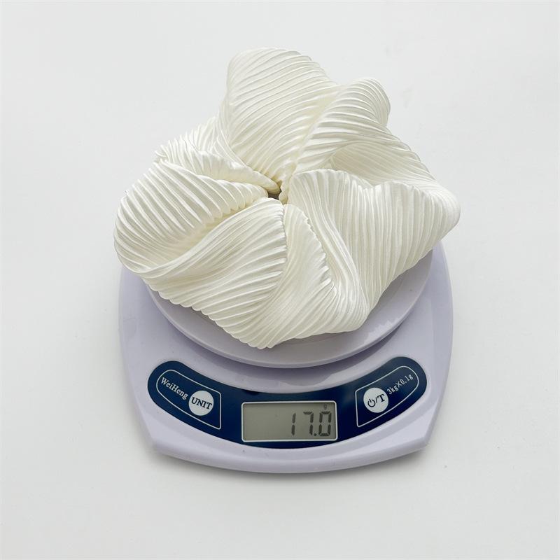 Pleated Minimalist Scrunchies Solid Color Hair Tie Elegant Women Hair Accessory for Office Chic